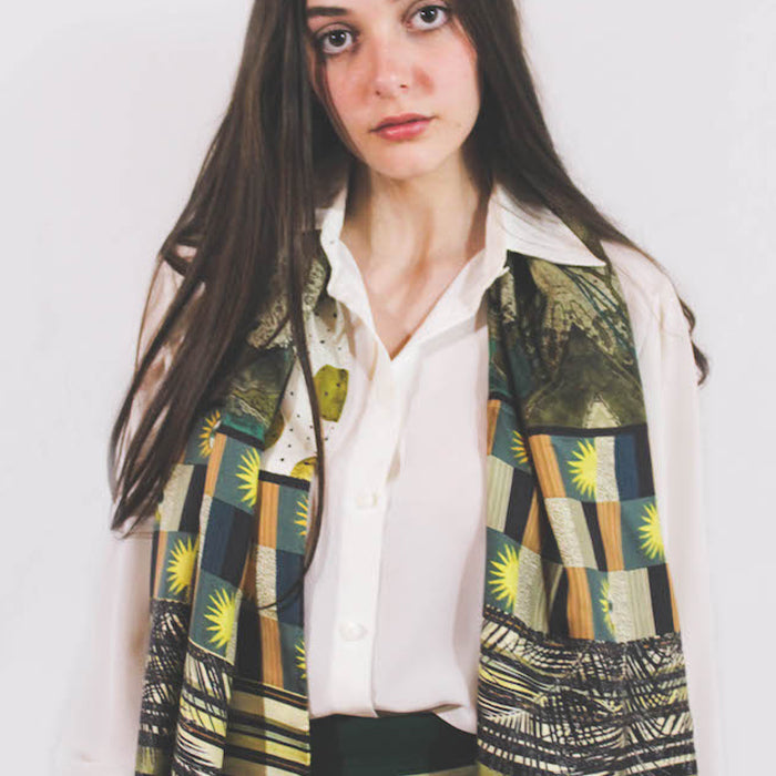 Foulard "Atlantide" 80x180cm chiffon di pura seta