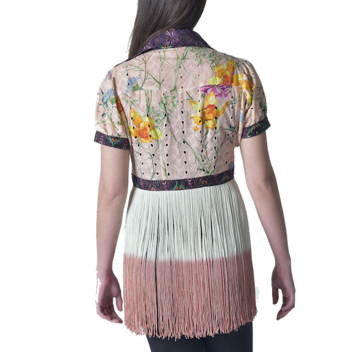 Gilè Top "Bouquet" in cotone sangallo