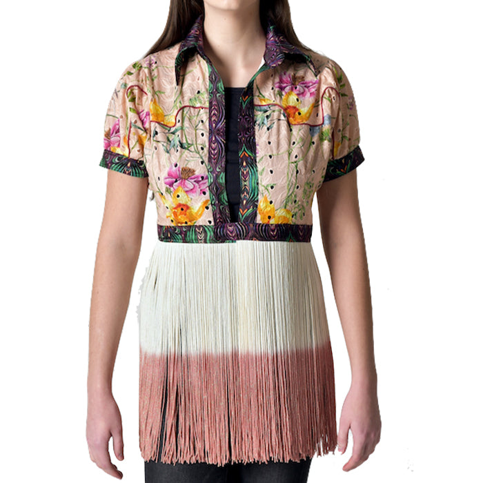 Gilè Top "Bouquet" in cotone sangallo