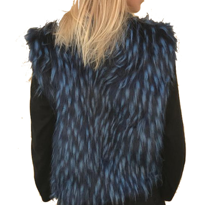 Gilè "Tigre verde " seta pelliccia eco double
