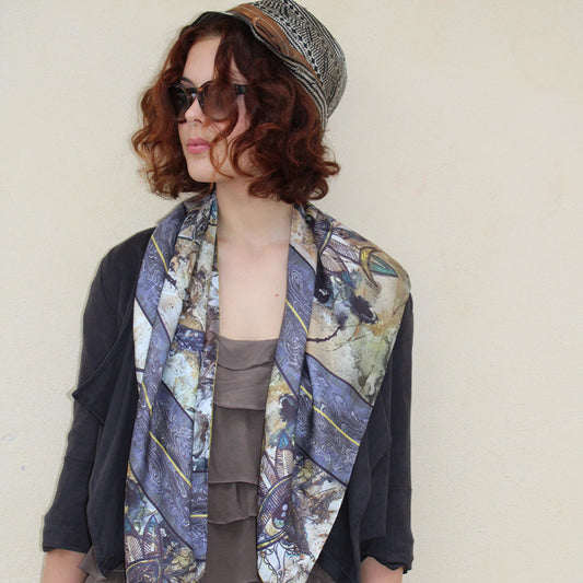 "Tartaruga" scarf 80x80cm silk twill
